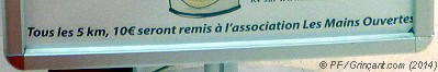 Tous les 5 km, 10€ seront remis à l'association Les Mains Ouvertes