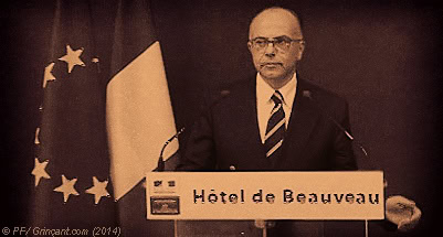 Bernard Cazeneuve, ministre de l'Intérieur de la France, vu sur un écran correctement réglé en novembre 2014