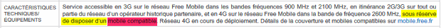 4G Free, notion de