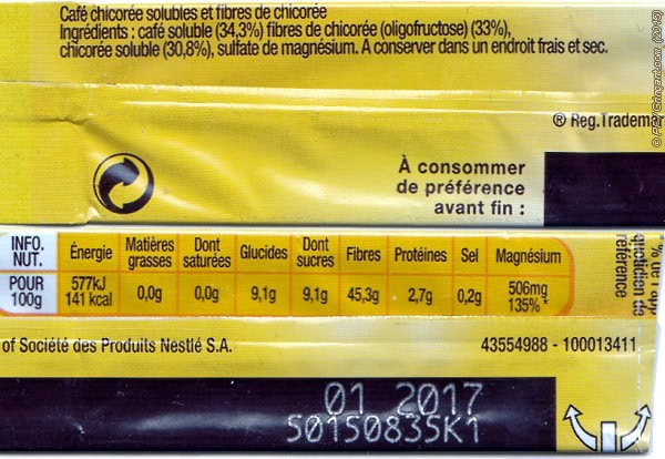Composition et info nutritionnelles de la Ricoré