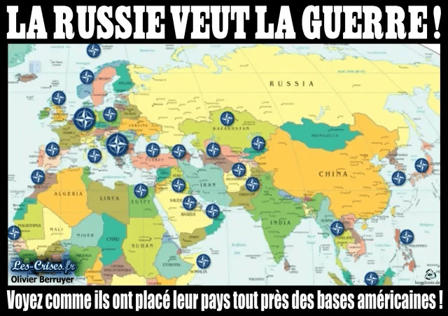 La Russie veut la guerre ! Voyez comme ils ont placé leur pays tout près des bases américaines ! 