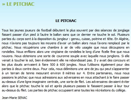 Le Pitchac – Jeux d'adolescents – Par Jean-Marie SENAC (LesTrembles.com)