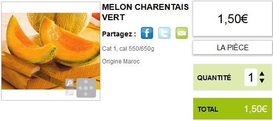 Melon charentais vert du Maroc