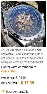 Montre chinoise Jaragar SKU 73478