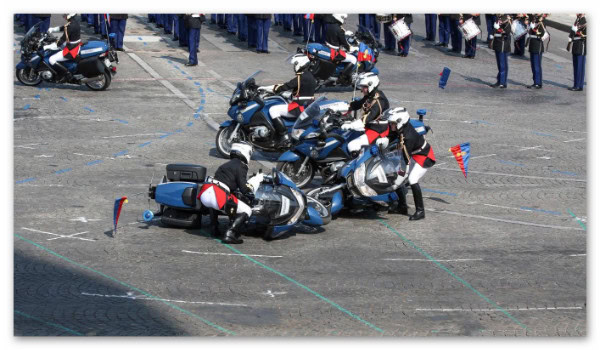 Motards à la ramasse, 14 juillet 2018