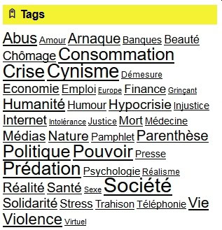 Nuage de Tags Grinçant.com, le 24/06/2016am