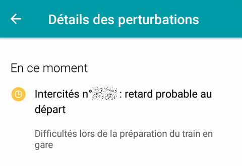 Intercités, retard probable au départ : Difficultés lors de la préparation du train en gare