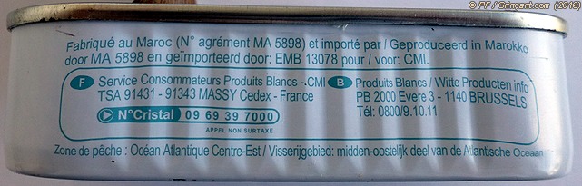 Sardines produits Blancs (Carrefour) – EMB 13078 – Origine Maroc