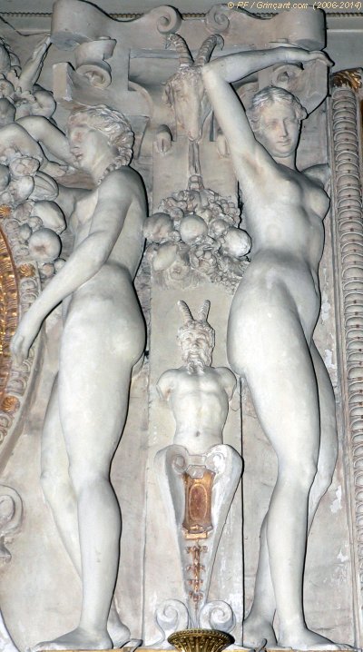 Satyre & Caryatides par Le Primatice - Escalier du roi, château de Fontainebleau