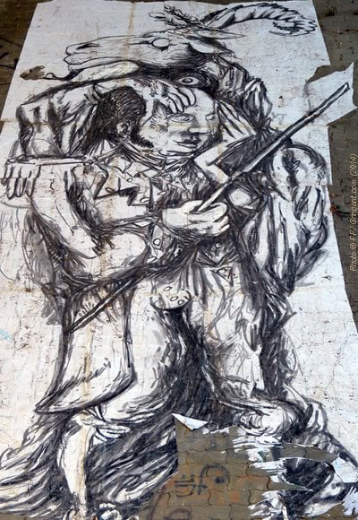 Street art sous un pont, près de Rennes, au bord du canal d'Ille-et-Rance