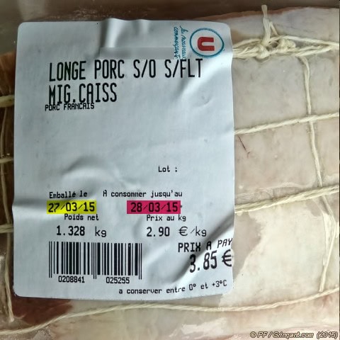 Super U – Longe de porc, 2 rotis – DLC 1 seul jour