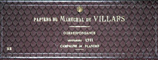 Papiers du Maréchal de Villars - Tiroir 22 - Correspondance septembre 1711 - Campagne de Flandre