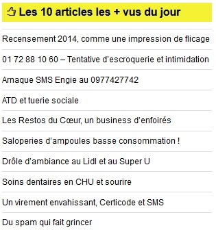 Top 10 des billets les plus vus du jour 11/02/2016 à 10h48