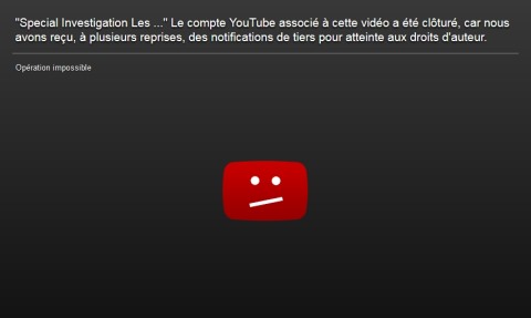 YouTube : Compte fermé