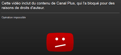 YouTube, suppression vidéo sur demande de Canal Plus