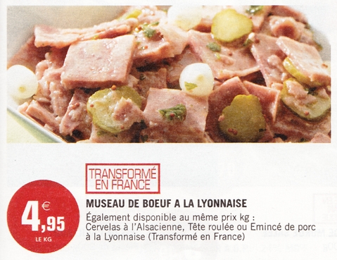 Museau de boeuf à la Lyonnaise