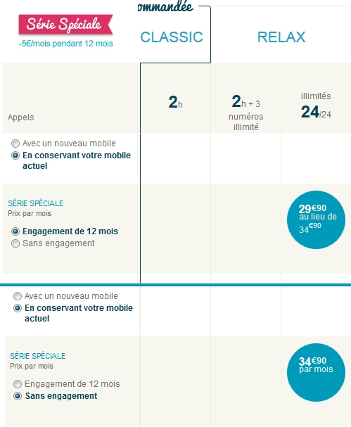 Le même forfait Eden-relax à 29,90 € ou 34,90 € pour les nouveaux clients