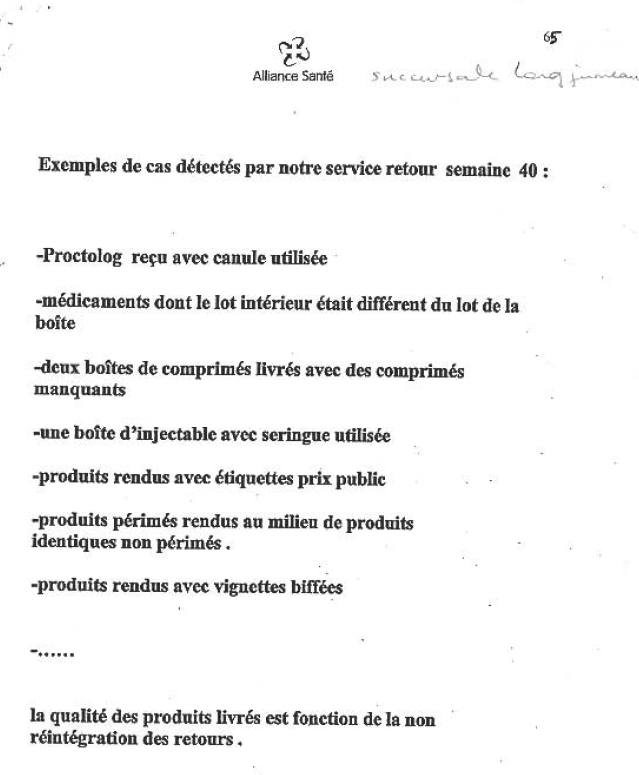 Exemple de retour répartiteur/grossiste (10/2004)