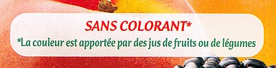 SANS COLORANT *La couleur est apportée par des jus de fruits ou de légumes