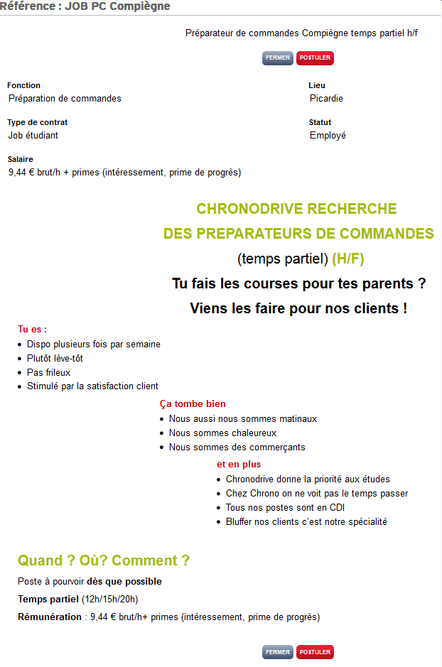 Recherche des préparateurs de commandes