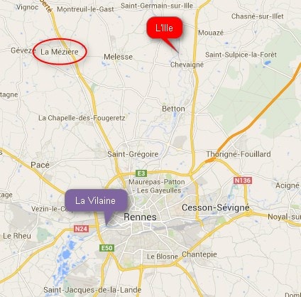 La Mézière, L'Ille & la Vilaine (Google Maps)