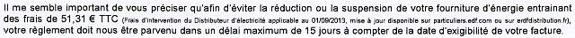 EDF, relance, délai de 15 jours après exigibilité EDF, relance, délai de 15 jours après exigibilité