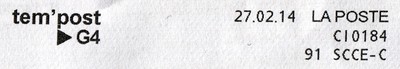Affranchissement Tem'post G4 facture EDF (27/02/2014) Affranchissement Tem'post G4 facture EDF (27/02/2014)