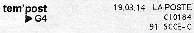Affranchissement Tem'post G4 relance EDF (19/03/2014) Affranchissement Tem'post G4 relance EDF (19/03/2014)