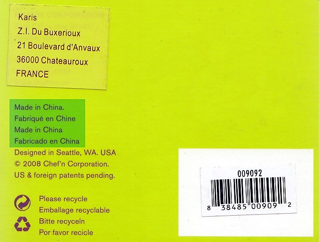 Mélangeur vinaigrette Chef’n - Marque américaine - Designed in Seattle, WA. USA - Fabriqué en Chine Mélangeur vinaigrette Chef’n - Marque américaine