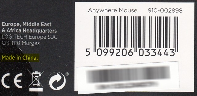 Souris haut de gamme Logitech - Marque suisse - LOGITECH Europe S.A. – CH-1110 Morges - Made in China Souris haut de gamme Logitech - Marque suisse