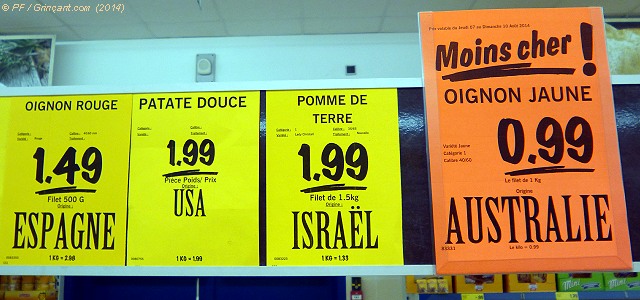 Ce matin, dans un Lidl de province, des pommes de terre d'Istraël