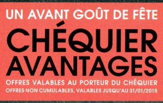 C'est la fête, un menu d'avantages dans ce restaurant de quartier ! "Un avant-goût de fête" – Chéquier Avantages – Offres valables au porteur du chéquier