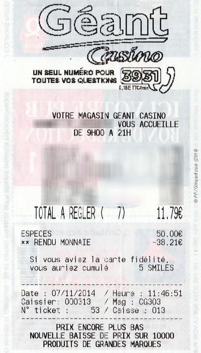 'écran indique quelque chose d'abscons. Ticket de caisse, comme si le rendu avait été parfait.