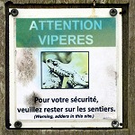 Panneau "Attention vipères"