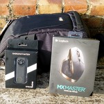 Acheté chez Darty, sac Case Logic, powerbank Urban Factory et souris Logitech MX Master