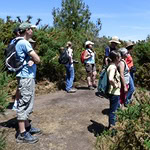 Groupe de randonneurs admirant le paysage