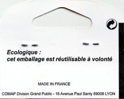 Mention "Écologique : cet emballage est réutilisable à volonté"