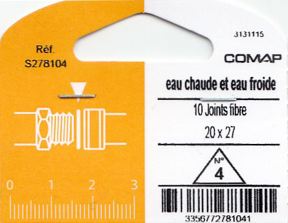 Emballage 10 joints fibre 20x27 COMAP