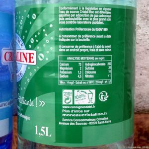 CRISTALINE Eau de source plate bidon de 5l pas cher 