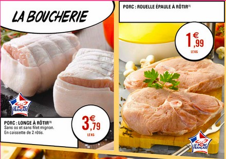 Porc : rouelle épaule à rôtir à 1€99 le kg (Le Porc Français)