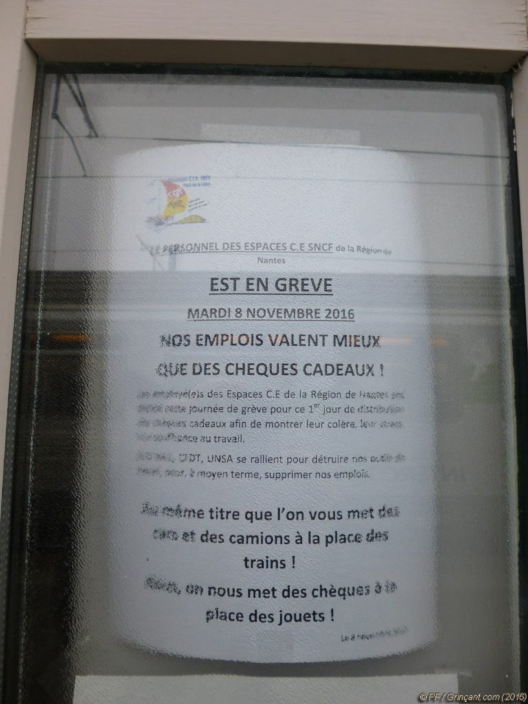 Grève SNCF 8 novembre 2016 – Région Nantes - Affiche syndicale 1