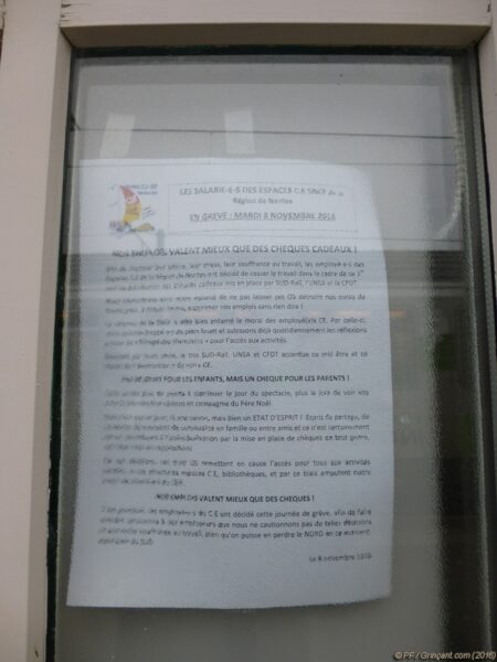 Grève SNCF 8 novembre 2016 – Région Nantes - Affiche syndicale 1