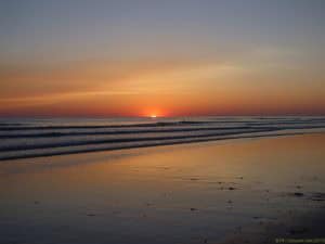 Soleil couchant sur plage