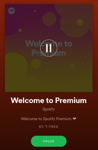 Liste d'accueil "Welcome to Spotify Premium" – 60 titres