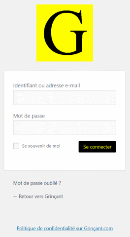 Page de connexion Grinçant.com