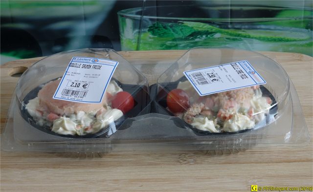 2 coquilles différentes dans une seule barquette, prix séparés