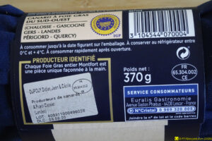 Dtéail foie gras, origine Landes