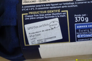 Date limite de consopmmation (DLC) : 03/08/2020