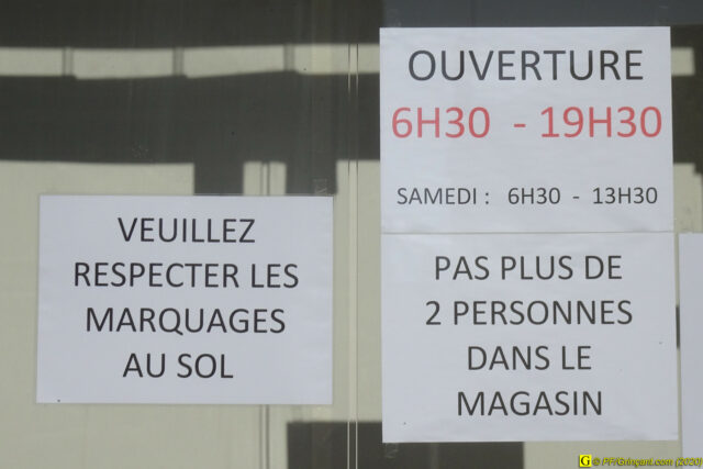 Boulangerie - Consignes pour entrer