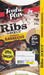 Tendre & Plus - Ribs de Bœuf marinade barbecue - Recto étui/emballage